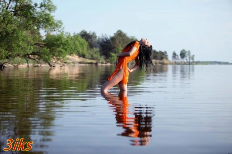 Фотосессия Голая брюнетка за городом-4