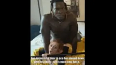 Чёрный мачо долбит хрупкую девушку