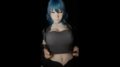 Синевласка показала сиськи